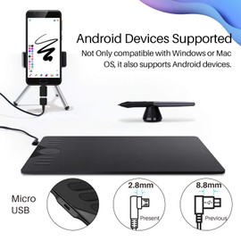 HUION HUION Drawing Tablet HS610 Graphic Tablet with Battery-Free Stylus 8192 Pen Pressure Tilt Function, 10x6.25 Inches Digital Art for Animation & Design, Compatible with Windows/Mac/Android