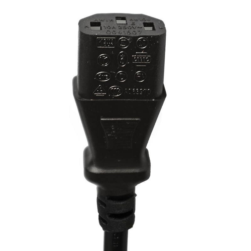 PeakTech Power Cable - IEC Cable with Protective Contact Angled