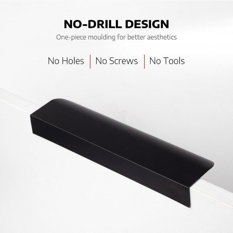 RVPEKUPE 5-Pack Adhesive Edge Finger Pulls for Cabinets No Drill