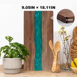 maudibozz Resin Cutting Board, Handmade Cutting Board suitable for Steak, Pizza, Fruit(46CM green)