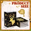 Kolldenn 24 Pcs Christmas Party Favors Bags Black and Gold