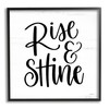 Stupell Industries Rise & Shine Calligraphy Script Rustic Birch Pattern,