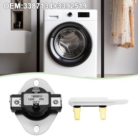 VGOL 2Sets Dryer Cycling Thermostat Thermal Fuse Replacement Part 3387134 & 3392519 Compatible with Whirlpool Compatible with Kenmore Compatible with Maytag