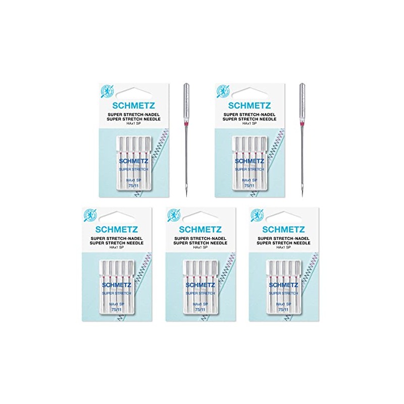Schmetz 25 Sewing Machine Needles, HAx1 SP Super Stretch /