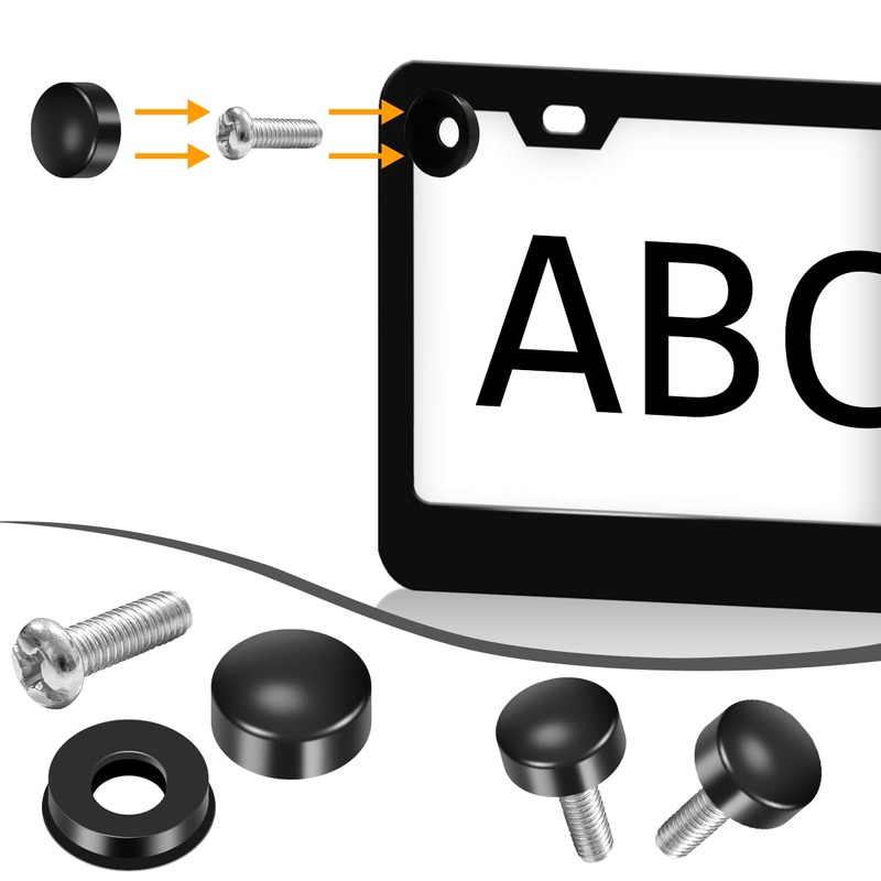 WELANE License Plate Screws Kit, 8 Set Universal Anti Theft