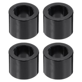 PATIKIL 4pcs M6 Aluminium Spacers, 1/4" ID x 3/8" OD Round Standoff Spacer, Unthreaded Metal Spacers for 1/4" M6 Screws Bolts, Black 5/16" Length