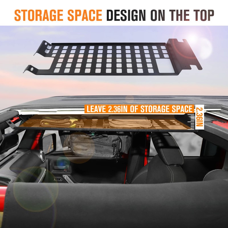 JeCar for JK Roof Rack Hard Top Molle Panel Storage