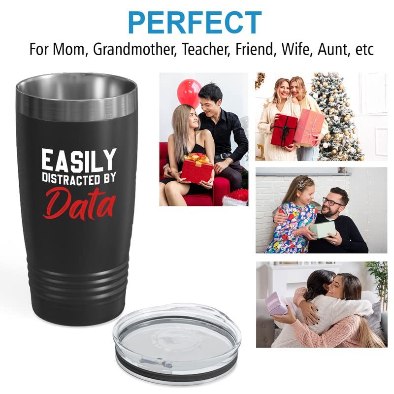 Data Scientist Black Viking Tumbler 20oz - Easily Distracted By