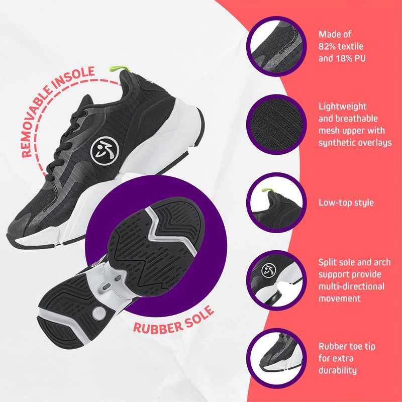 ZUMBA Women’s Air Stomp Remix Athletic Shoes, Low-Top Shoes for