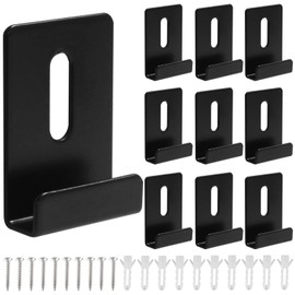 Zorfeter 10 PCS Black Metal Mirror Holedr Clips, Mirror Hanging Kit with Screws, Heavy Duty Mirror Hanger for Billboard Display Bathroom DIY
