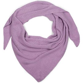 styleBREAKER 01020042 Women's XXL Knitted Triangle Scarf with Rice Grain Knitting Pattern in Plain Colours, Scarf, Lightweight Scarf, lilac