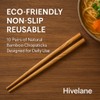 Hivelane Anti-Skid Bamboo Chopsticks, 10 Pairs – 25cm Reusable Natural