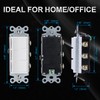 Baomain 2-Pack Triple Rocker Light Switch, 15A 120V Single Pole,
