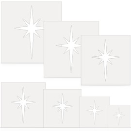 Teling 14 Pieces Large Stencil for Painting on Wood Plastic 5 Point Template Paint Stencils for Fabric Walls Arts Paper Home Decoration(Starburst)
