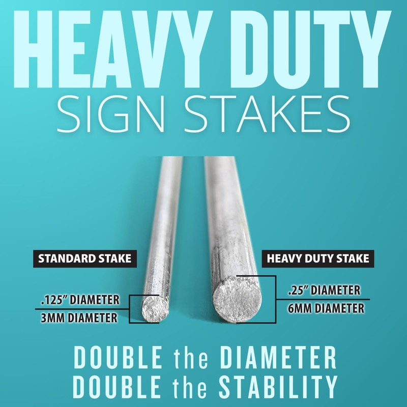 30" Heavy Duty Yard Stakes, 5 Pack, .25 Diameter Metal
