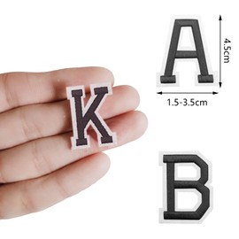 VEGCOO 78 Iron on Letters Patches for Clothes, Alphabet Applique Patches Letters A-Z Embroidered Patches for Bags Coats Hats Jeans Shoes(Yellow）