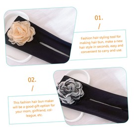 DECHOUS 3Pcs Hair Bun Maker Set Elegant Flower Hair Accessories for Women Comfortable Easy to Use for Daily Wear Parties Weddings with Wire Flower Decoration