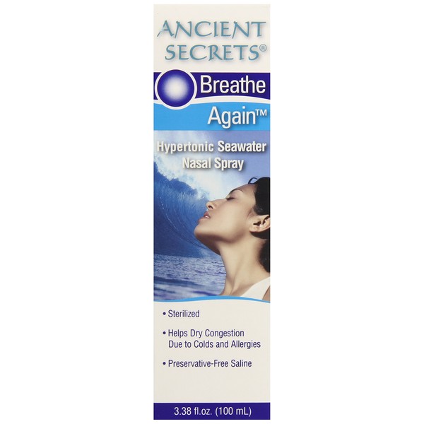 Ancient Secrets Breathe Again Adult Nasal Spray, 3.38 Fluid Ounce
