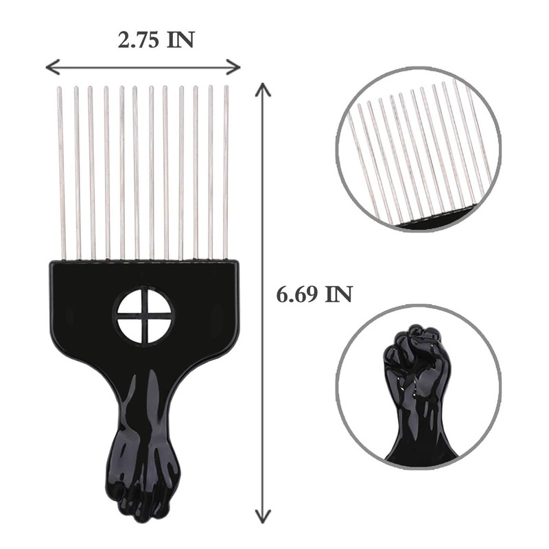 2 Pack Afro Comb and Metal Wig Detangler - Braid
