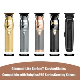 Replacement Blades Compatible with BaByliss PRO Barberology FX787 & FX726 Trimmer Blade (2 Rosegold)