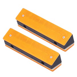 CHICIRIS Reflective Road Pavement Marker, Driveway Reflector, 2PCS Rectangle Reflective Driveway Marker for Highway Traffic Warning Facilities(Double Yellow)