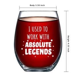 Panvola I Used To Work With Absolute Legend Going Away Gift For Coworker Retirement Gifts For Grandpa Grandma Dad Mom Stemless Wine Glass Clear Glasses For Red White Wine 17 oz