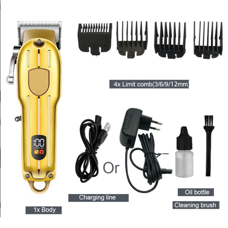 Electric Hair Clipper Rechargeable Stainless Steel Reciprocating Hair Cutting Trimmer