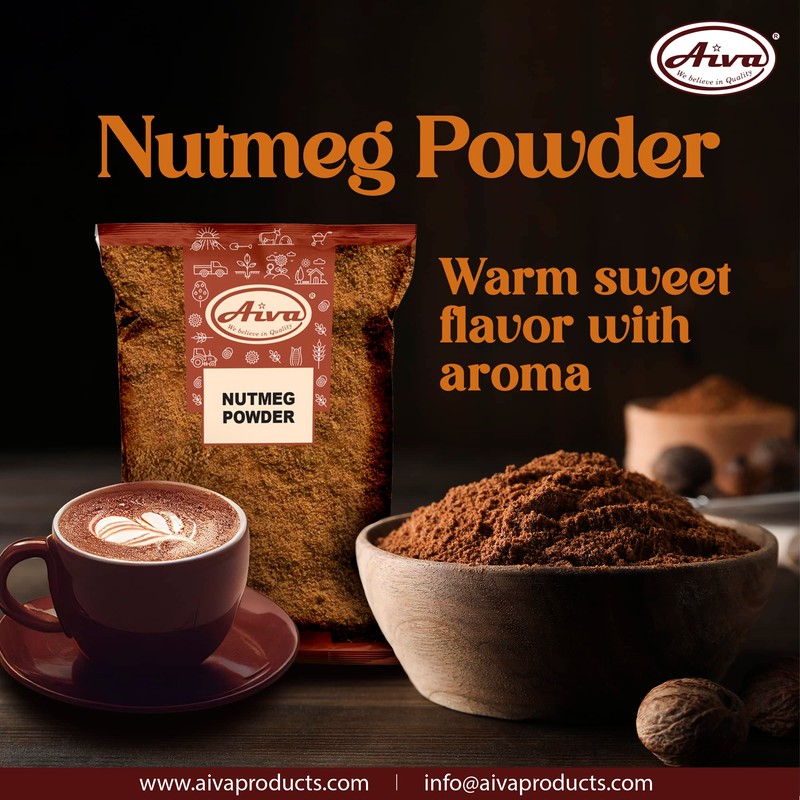 AIVA Nutmeg (Jaiphul) Ground Powder Natural Spice | Vegan |