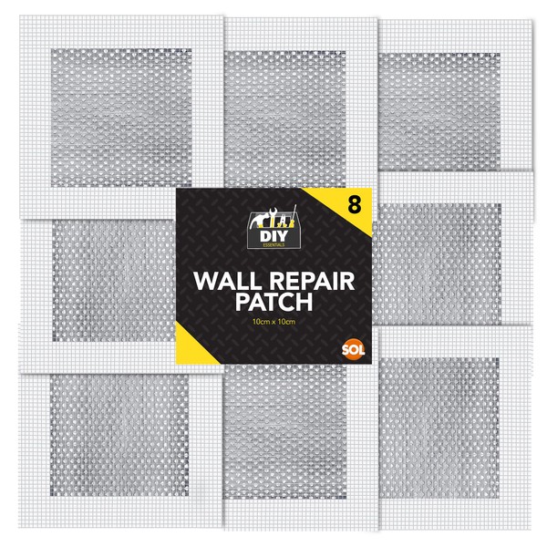 8pk Wall Repair Patches | 10 x 10cm | Ceiling & Wall Repair Kit | Wall Repair Patch | Plasterboard Patch Repair Kit | Wall Patch Repair Kit | Plasterboard Repair Kit | Drywall Repair Kit Ceiling Patch