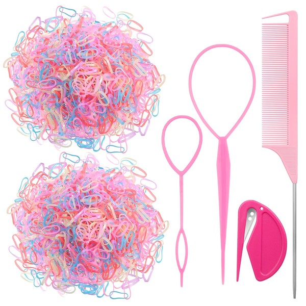 Pack of 2000 Small Hair Bobbles Colour Elastic for Hair