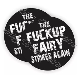 Unbranded/Generic The F*ckup Fairy Strikes Again Funny Hard Hat Stickers Motorcycle Helmet Decals