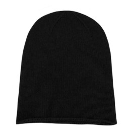 Shorts of Hawick Mens 100% Cashmere Beanie Hat - Black - Hand Made in Scotland by Love Cashmere - RRP £79