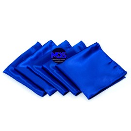 MDS Pack of 50 Satin Napkin Square 12 X 12 Inches Sliky Smooth Dinner Table Napkins Handkerchief for Weddings Baby Shower Birthday Party Home Banquet Dining Table Top Decorations - Royal Blue