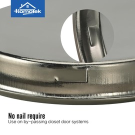 HOMOTEK 1 Pack Closet Door Finger Pull 2-1/8”, Easy Snap in Installation,Antique Brass Finish, Fits a 5/16”Depth x 2-1/8" Diameter Opening Hole