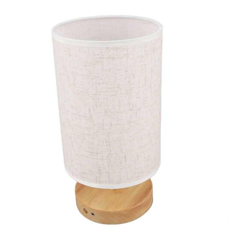 LED Bedside Lamp Touch Control Wood Nightstand Lamp Desk Cabinet