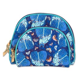 Sun N Sand Laurel Burch Set Two Indigo Cats Cosmetic and Coin Purses – LB8052A