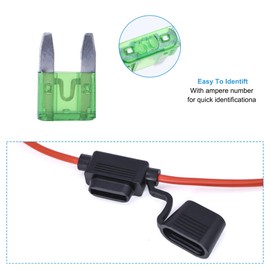 HISports 4Pcs Car Inline Fuse Holder,12 V with 30 A Mini ATC/ATO Waterpoof Automotive fuse socket TAP Adapter,Medium Size DC Fuse Holder,18 AWG mini Fuse Holder Wire Cable