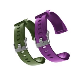 ENGERWALL Watch Band ONLY for Fitness Tracker S5, Replacement Bands Fit for Runmefit S5 Fitness Tracker Smart Watch (Army green + Purple)