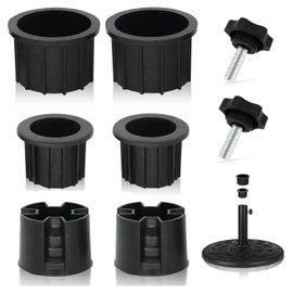 Hopbucan Pack of 8 Umbrella Stand, Hole Ring, Plug, Cover and Cap, Patio Umbrella Stand, Replacement Parts, Stand, Stabilizer