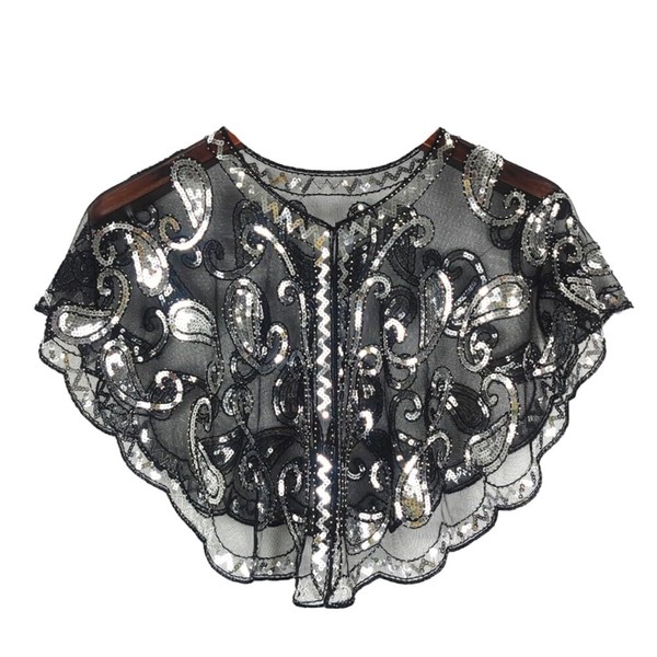 Surakey 1920s Sequin Stole Women's Retro Scarf Wrap Shawl Wedding