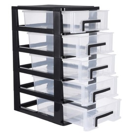 SAFIGLE Mini organizador de cajones de plástico con cajones, organizador de computadora pequeño para manualidades, baño, recámara, computadora