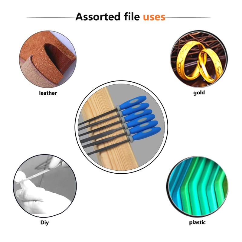 XINSHANG Needle File Set, Hardened Alloy Strength Steel Kit, 6-Piece