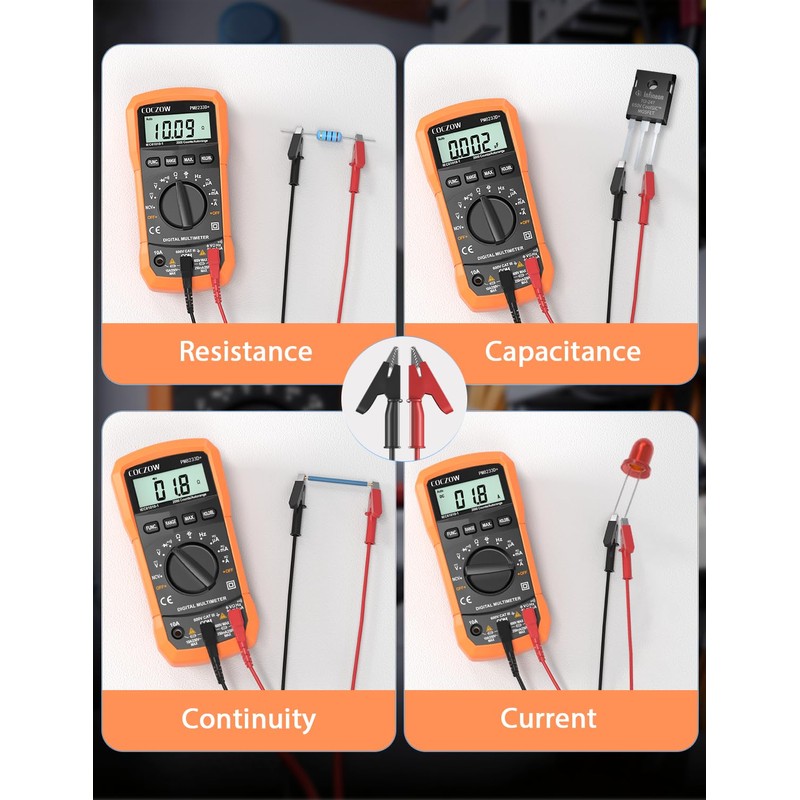COCZOW Multimeter Digital Multimeter Voltage Tester Volt Meter Ohmmeter Ammeter