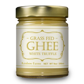 White Truffle Grass-Fed Gourmet Ghee Butter 9 oz / 266 ml Pasture-Raised French Butter, Non-GMO, Keto Friendly, Made In USA by Rainbow Farms (1)