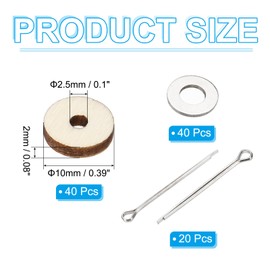 PATIKIL 10mm Doll Joints, 20 Set Removable Cotter Pin Joints Connector and Fiberboard Tray for Bear Limbs Making Head Joints DIY Crafts Accessories