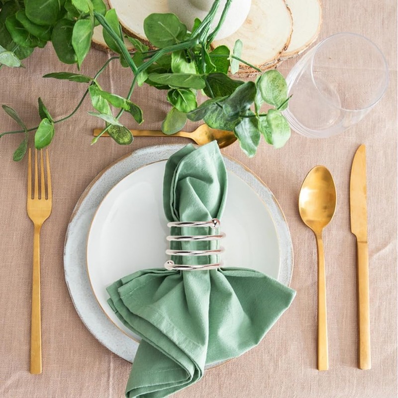 HAIOPS Metal Spiral Napkin Rings, 12pcs Napkin Holders for Family