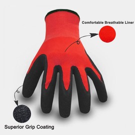 cmjlydh 3 Pairs Gardening Gloves for Men and Women Colourful Superior Grip, Working Gloves Comfortable Breathable Durable for Garden Outdoor DIY Fishing Multi-Purpose (3 Pairs)
