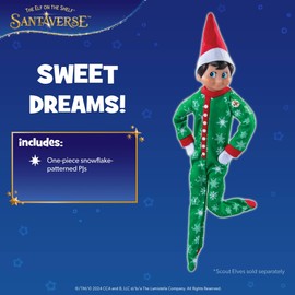The Elf on the Shelf Claus Couture Snowflake Snuggle Onesie PJs – Cozy Pajamas For Your Scout Elf - Includes Green Snowflake printed Onesie