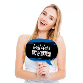 Big Dot of Happiness Funny Reunited Blue - Royal Blue School Class Reunion Party Photo Booth Props Kit - 10 Piece