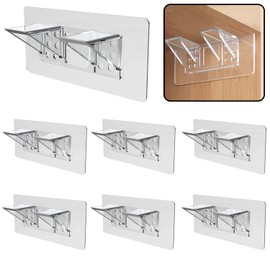 12-Pack Heavy-Duty Adhesive Shelf Brackets, Large Size Double Row Brackets, No-Drill Wall Mount Pegs,Shelf Support Pegs for Kitchen Cabinets, Bookshelves, and Closets